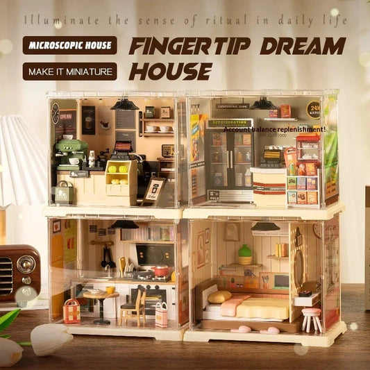 Store Bedroom Kitchen DIY Miniature House Kit | AnalogMaker