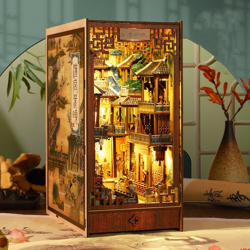 Chinese Ancient Town DIY Book Nook Kit | AnalogMaker