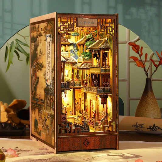 Chinese Ancient Town DIY Book Nook Kit | AnalogMaker