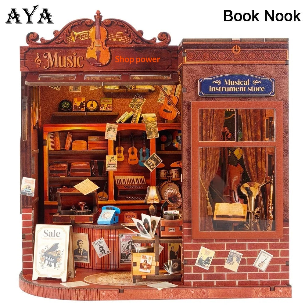 Vintage Musical Instrument Store DIY Book Nook Kit | AnalogMaker